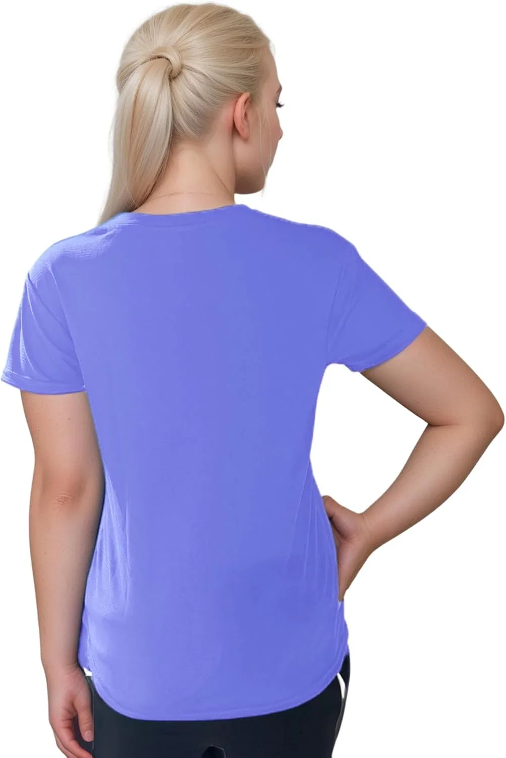 Matchpoint Apparels Женская спортивная футболка Active Performance Dry Fit, универсальная спортивная одежда для спорта, тренировок и занятий ракетными видами спорта, Corn Flower Blue — фото 2