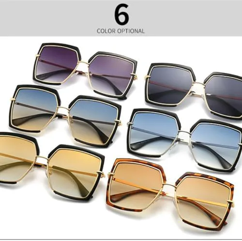 

Элегантные женские квадратные солнцезащитные очки для мужчин, уникальные золотисто-черные очки для вождения, унисекс, женские и мужские MTZJH, C3 Black Grey