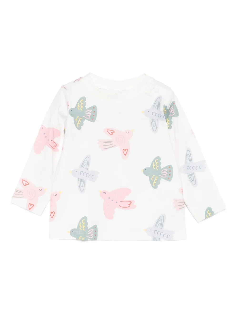 

Футболка с длинными рукавами и принтом птиц Stella McCartney Kids, белый