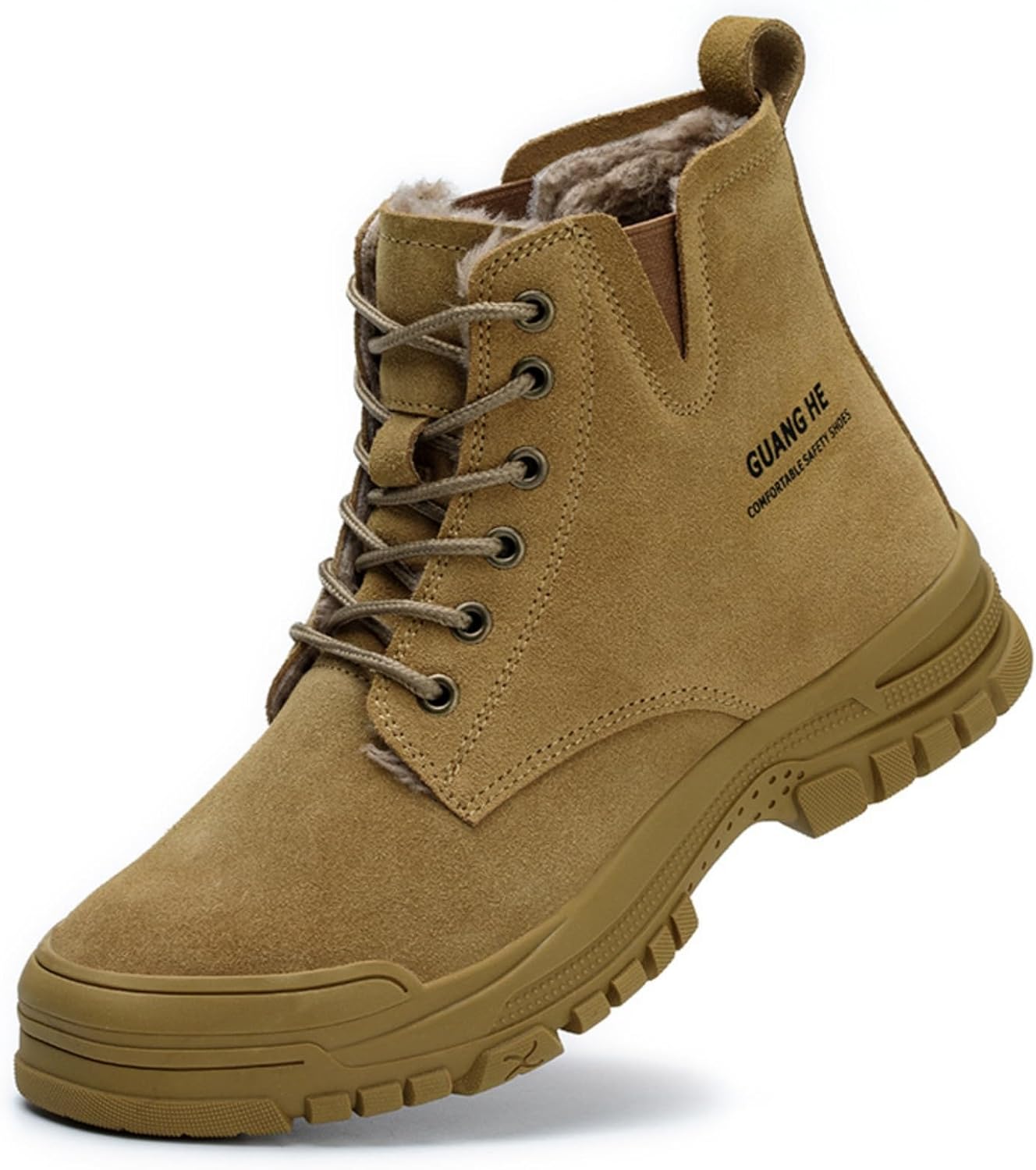 

Мужские ботинки с стальными носками, удобные для ношения, сварочные, прочные кожаные, стойкие к огню, защитные, для строительства, для сварщиков, мужская уличная рабочая обувь Houdbdol, Thick Fleece Version