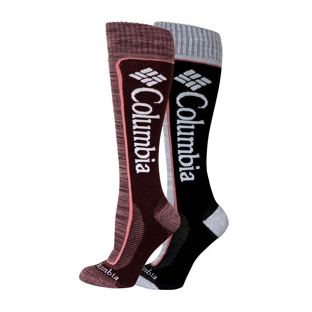 

Женские лыжные носки до колена Columbia Thermolite, 2 пары цветных блоков, цвет Moonvista Black