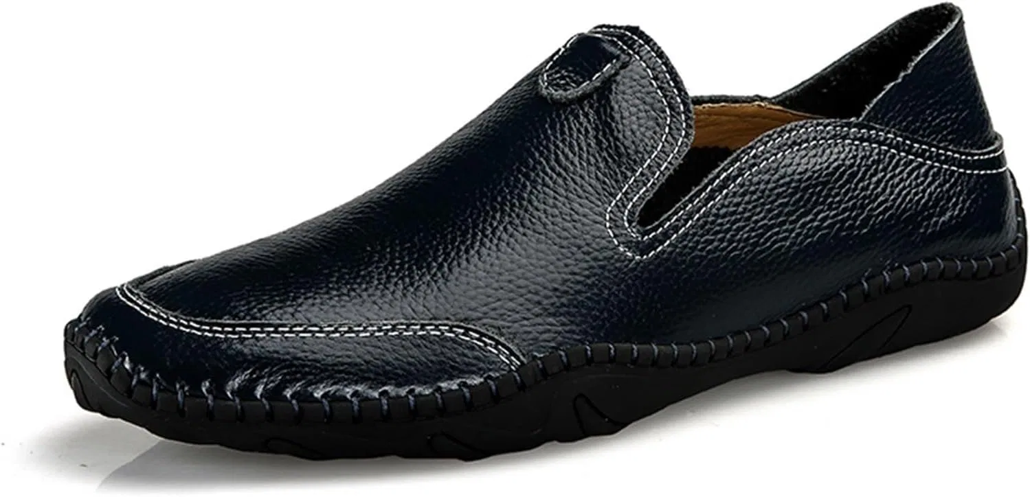 Мокасины мужские из натуральной кожи, без бренда, Black EXAMEEEU