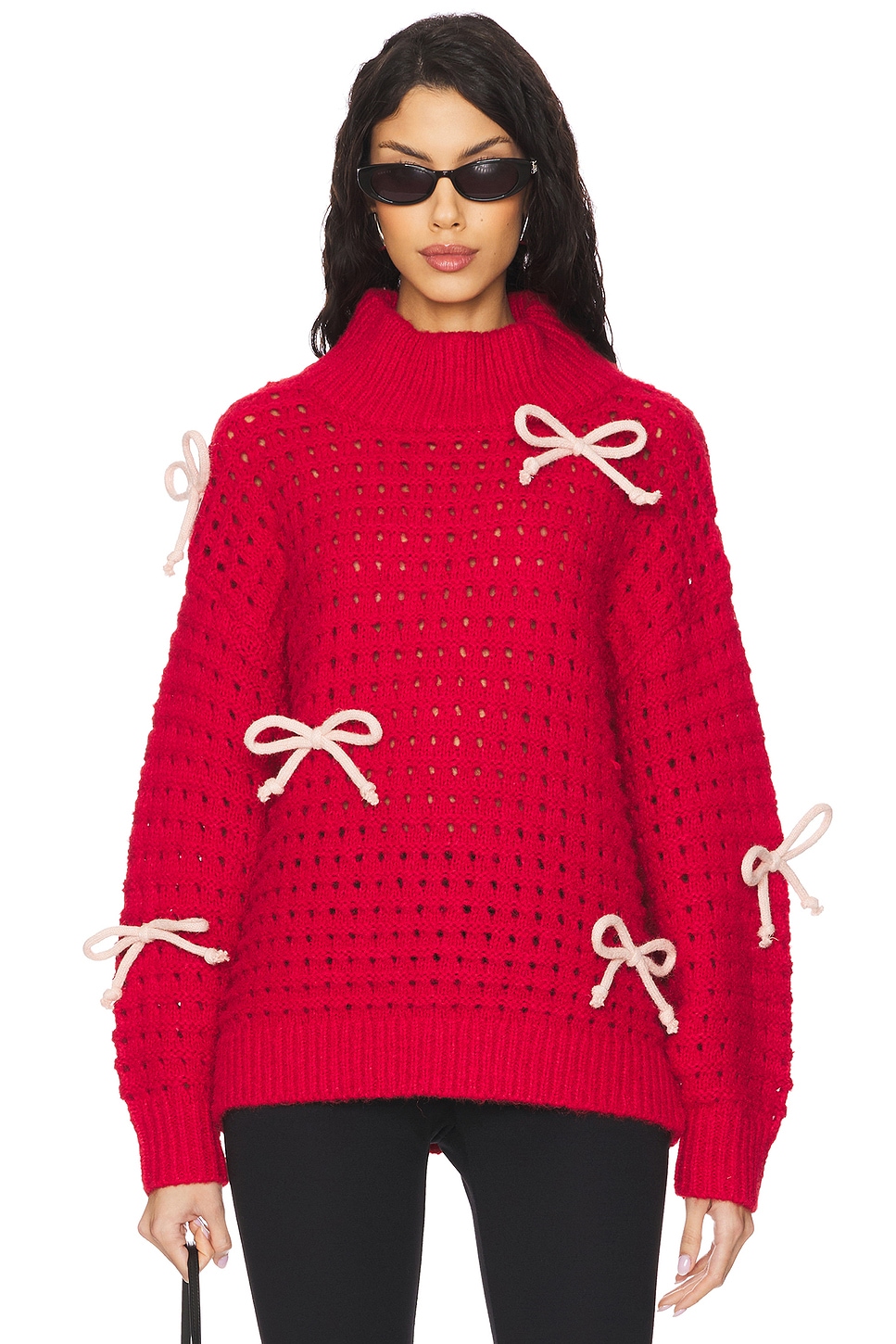 

Свитер Naomi с большим бантом 525, cherry red multi