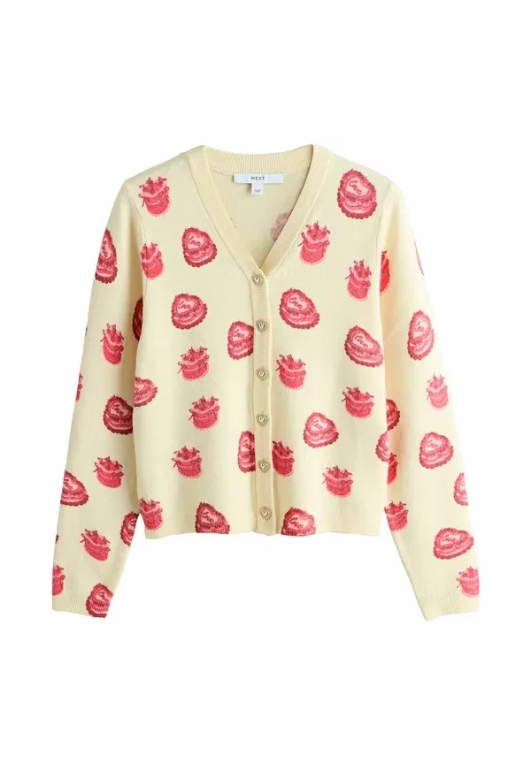 Кардиган Petite fit supersoft v neck cardigan Next, желтый узор