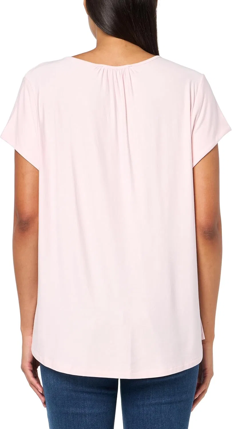 Футболка женская Soft Short Sleeve Knit Top, Tommy Hilfiger, балетно-розовый — фото 3