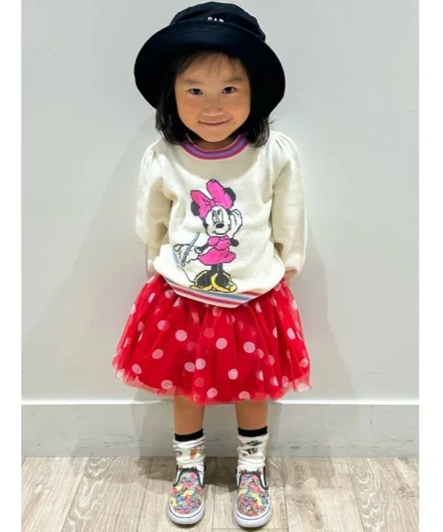 Свитер Gap × Disney Minnie Mouse для детей, хлопок 100%, длинный рукав, айвори — фото 4