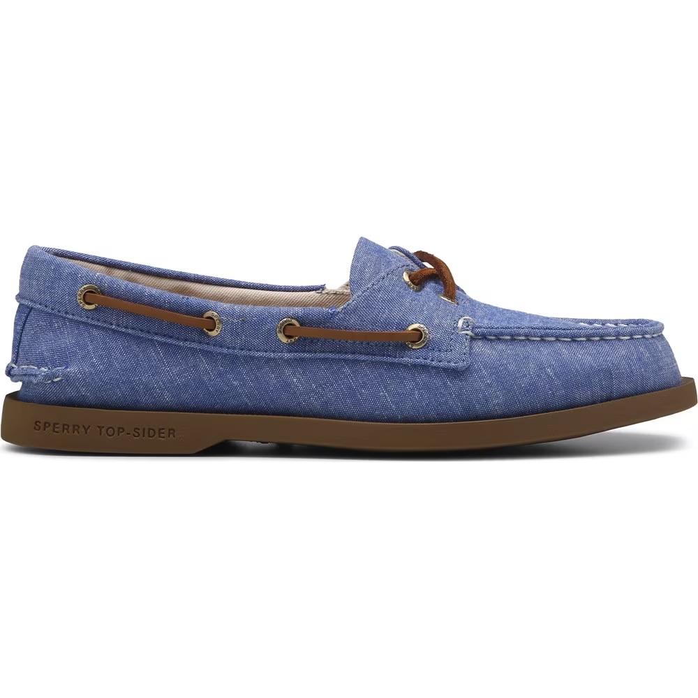 Оригинальные легкие ботинки для лодки на 2 глазка Sperry, french blue chambray — фото 2