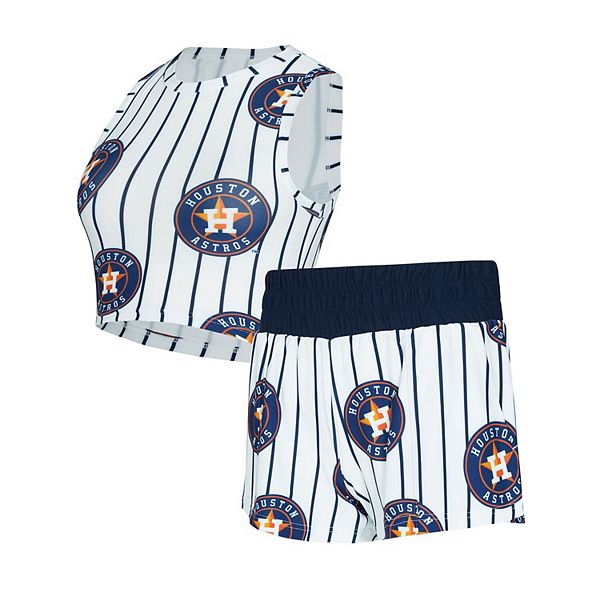 

Женский сет из топа и шорт concepts sport white houston astros pinstripe record Unbranded