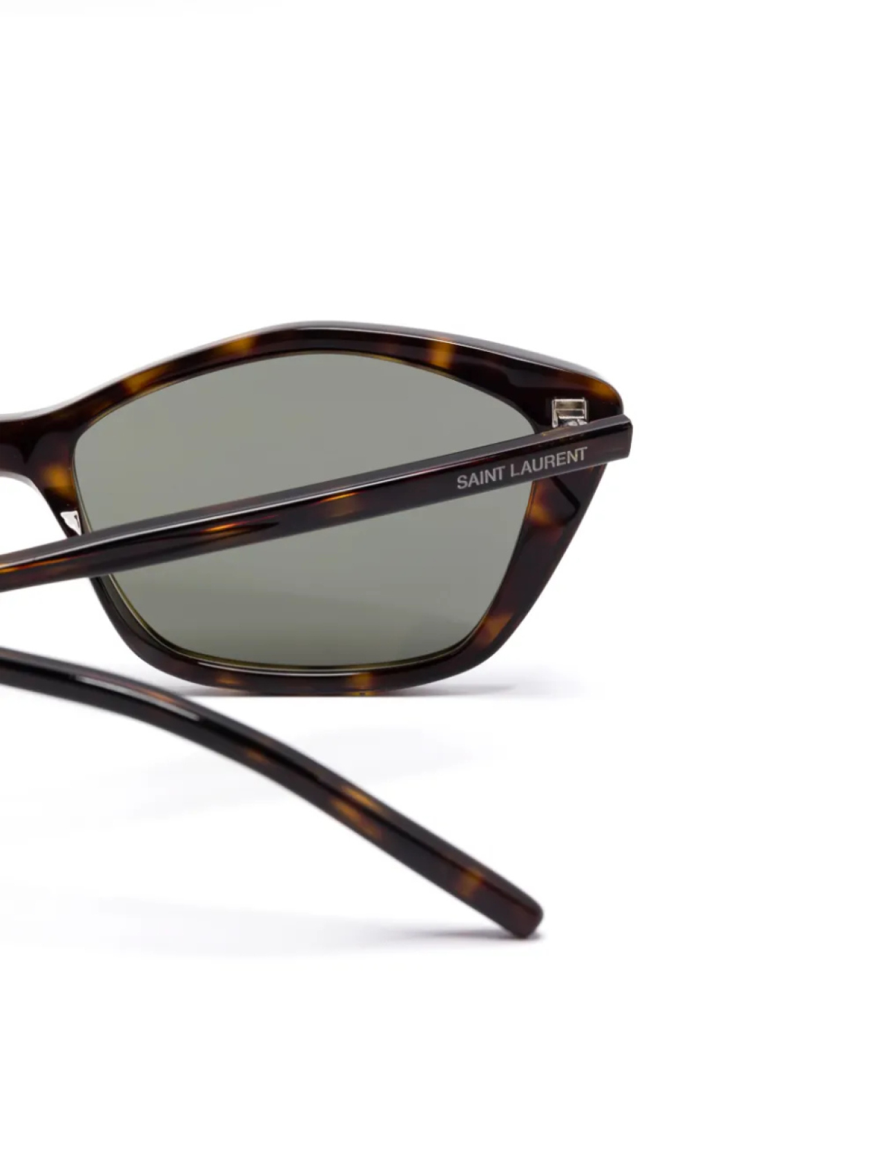 Солнцезащитные очки Saint Laurent Eyewear в геометрической оправе, коричневый — фото 3