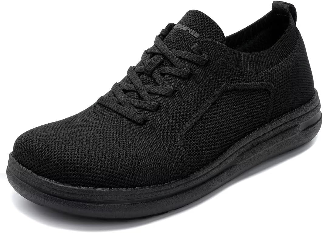 

Мужские туфли 1TAZERO широкого размера с поддержкой свода стопы, легкие повседневные лоферы для пожилых людей и владельцев широкой стопы, обувь для ходьбы при подошвенном фасците, черный