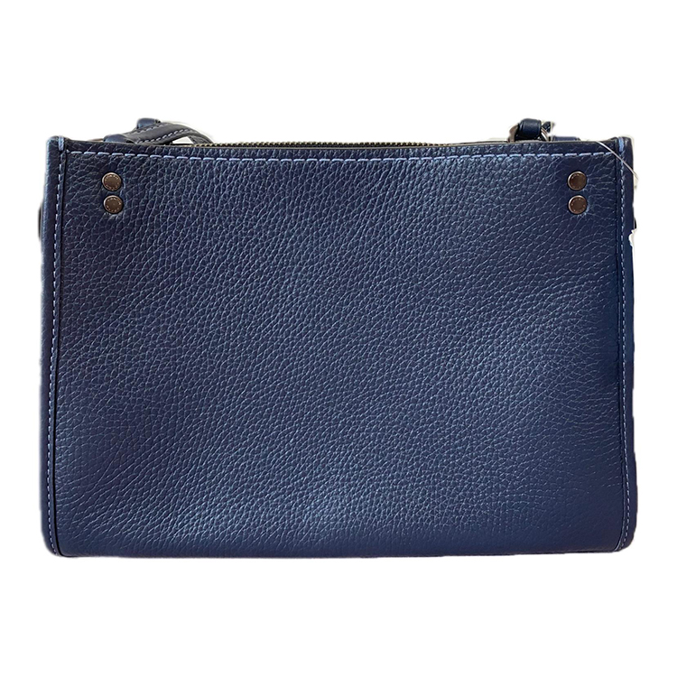 

COACH Кожаная сумка Rogue среднего размера для женщин морского синего цвета