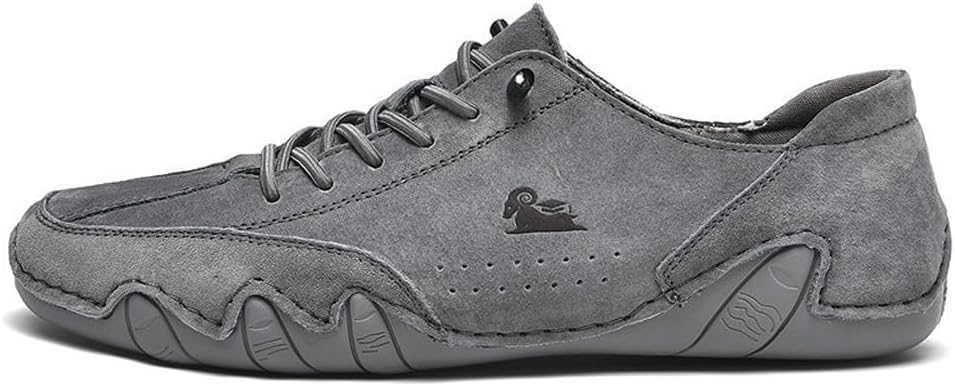

Мужские мокасины без шнурков, дышащие кожаные туфли, модные, с шнуровкой, повседневные, легкие кроссовки с резиновой подошвой Asifn, серый