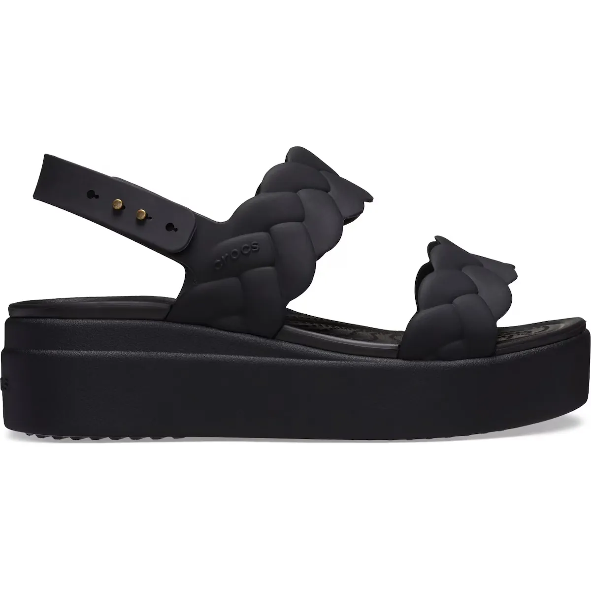 Brooklyn Тканый Верх LW Crocs Женские босоножки, чёрный