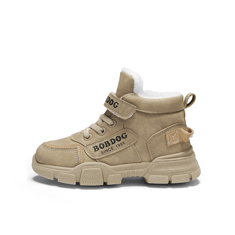 

Детские ботинки с высоким берцем, противоскользящие, противоударные, износостойкие, теплые BOBDOG, хаки