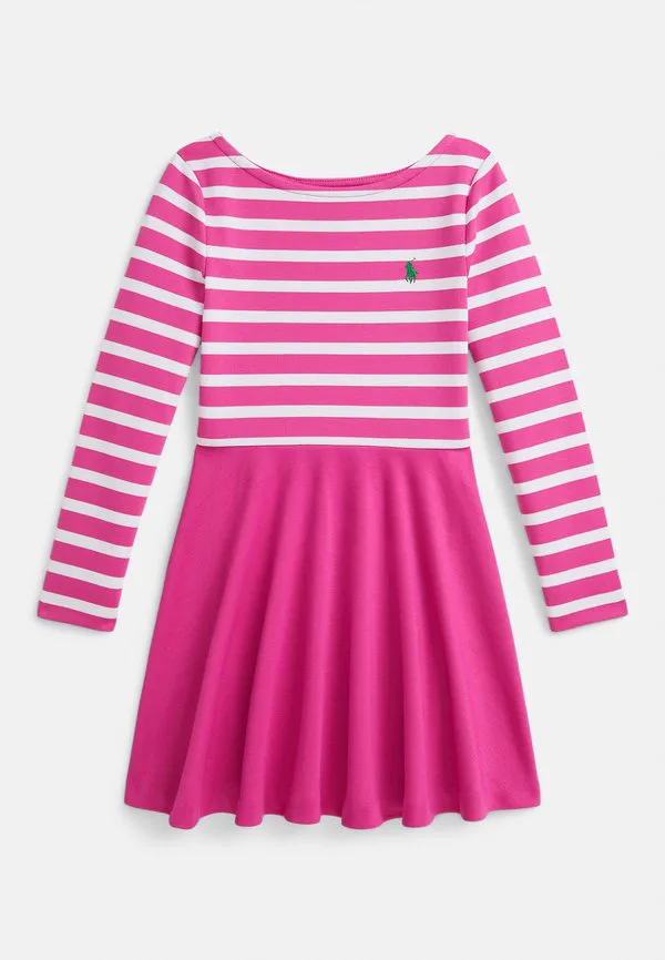 Платье из эластичного трикотажа в полоску Polo Ralph Lauren, College Pink