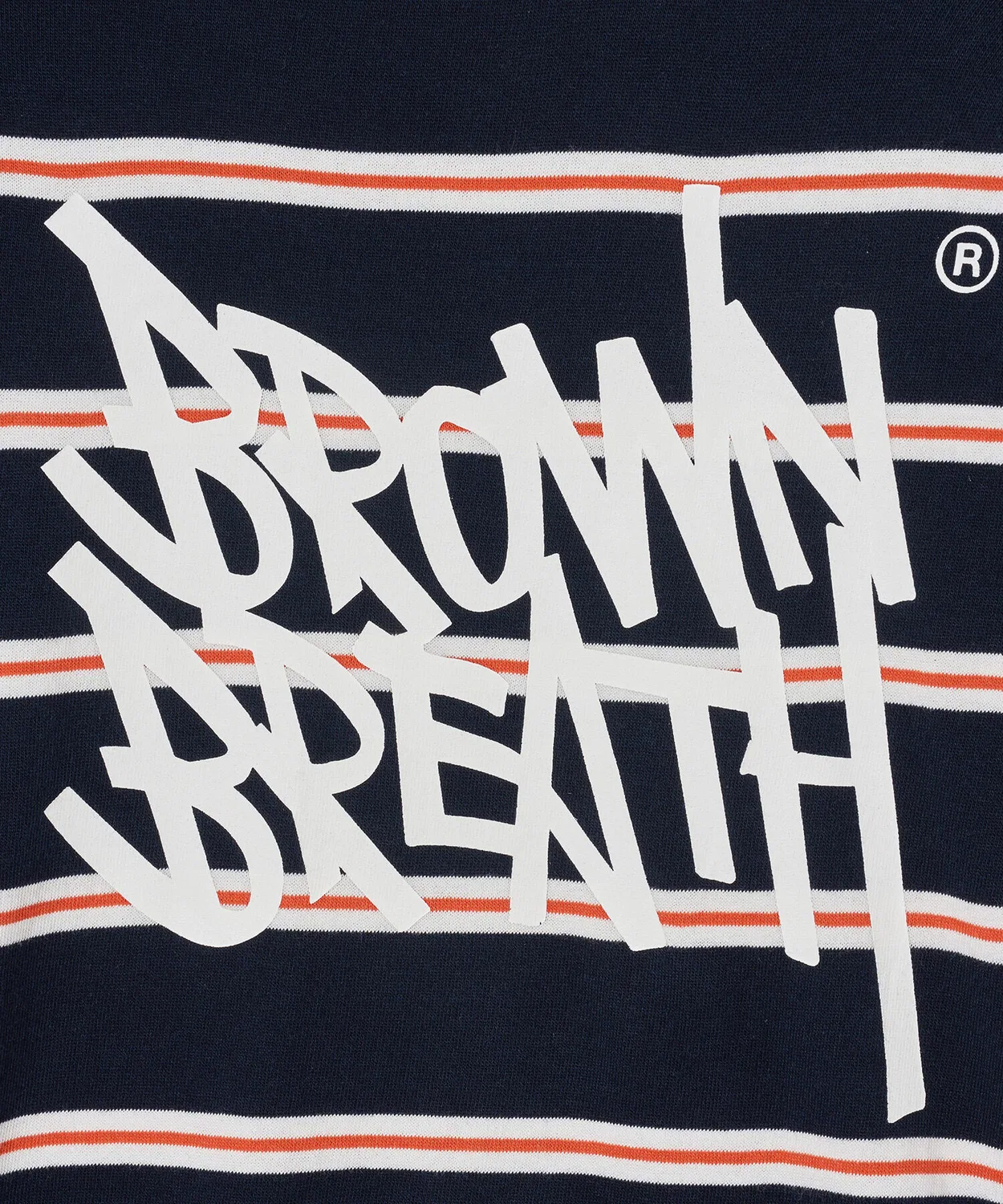 Детский лонгслив в полоску с логотипом тёмно-синий от Brownbreath Kids — фото 4