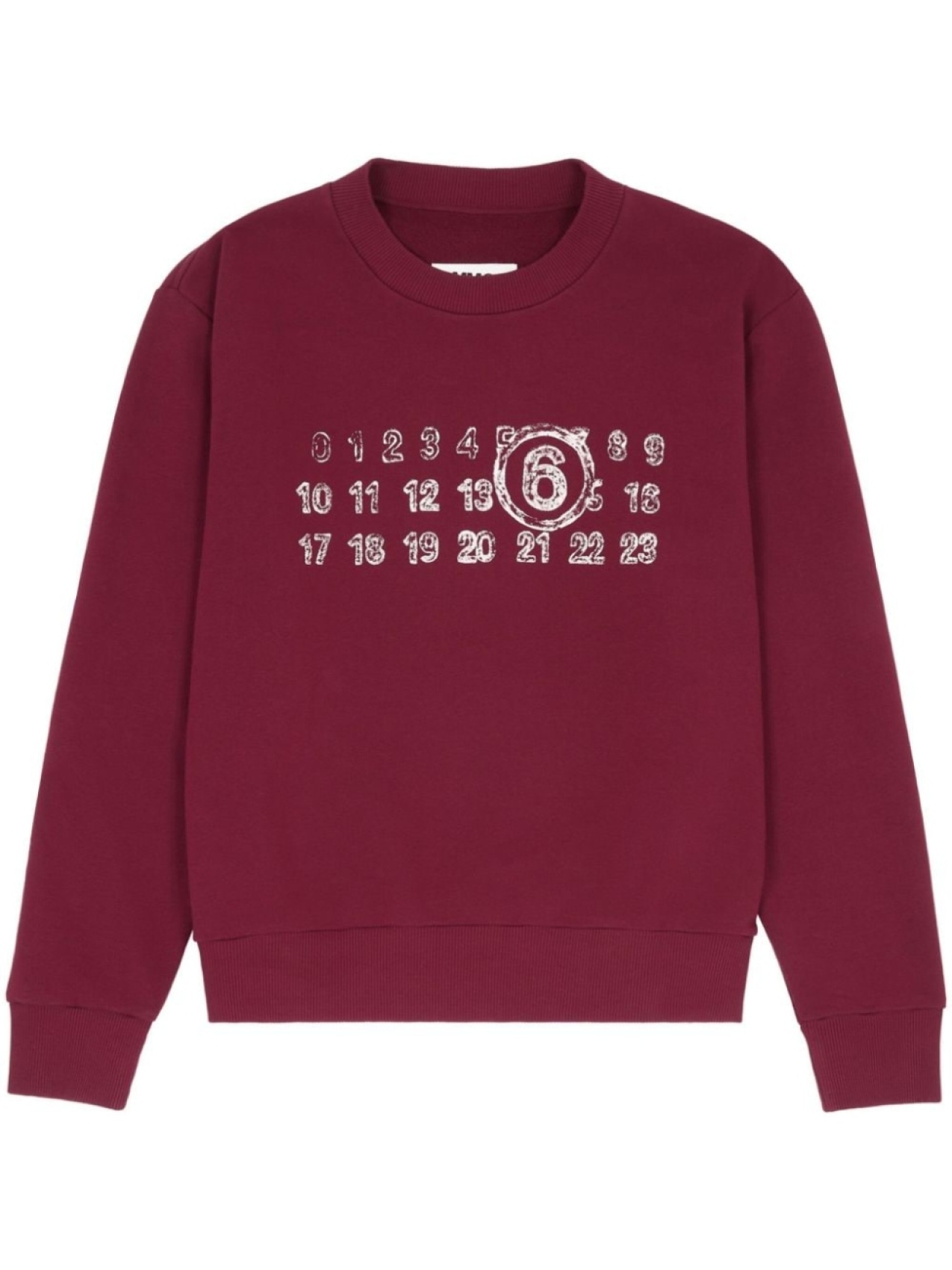 

MM6 Maison Margiela толстовка с принтом в виде цифр, красный