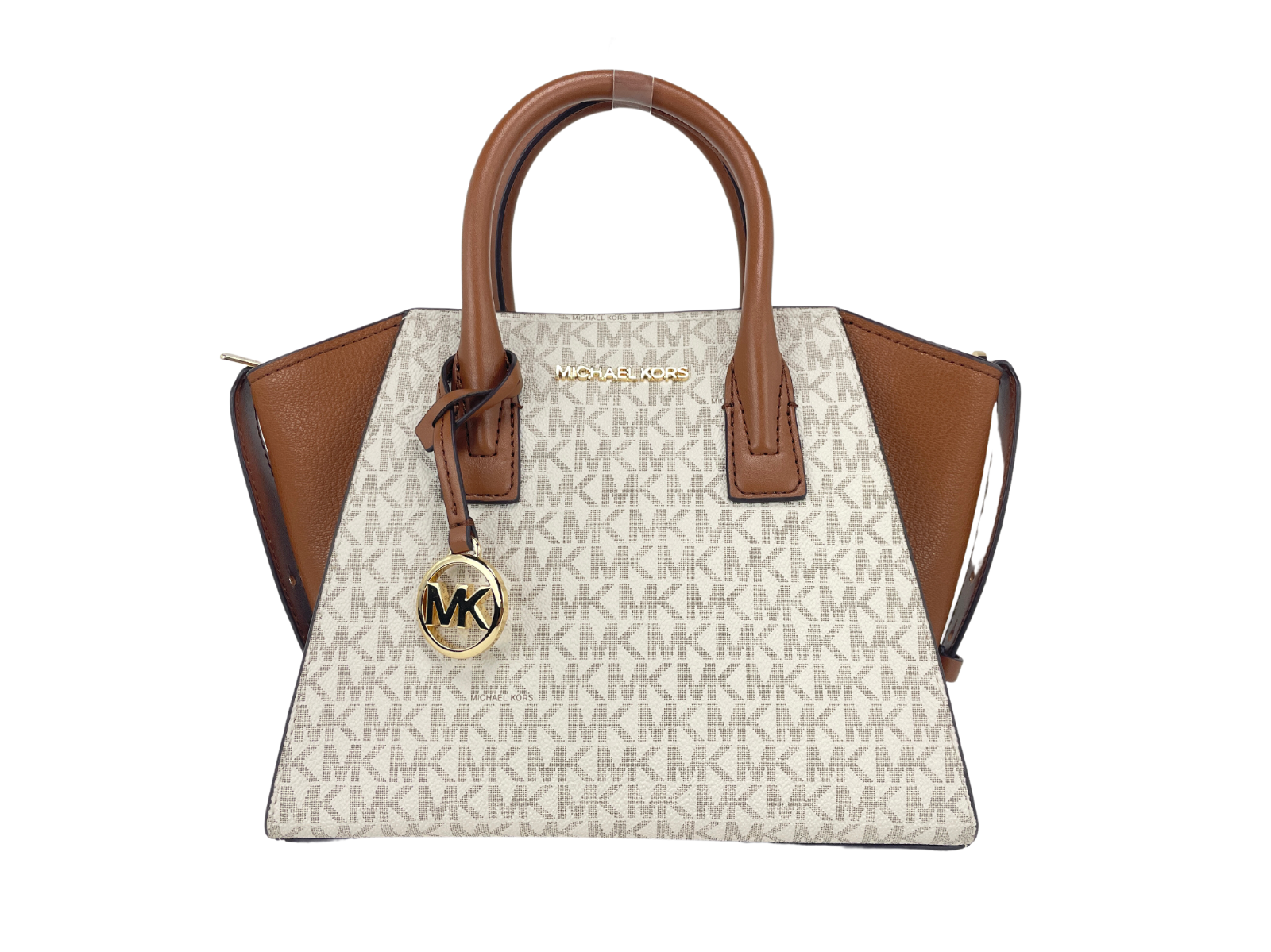 

Avril Vanilla Signature ПВХ кожаная маленькая сумка-портфель на молнии Michael Kors