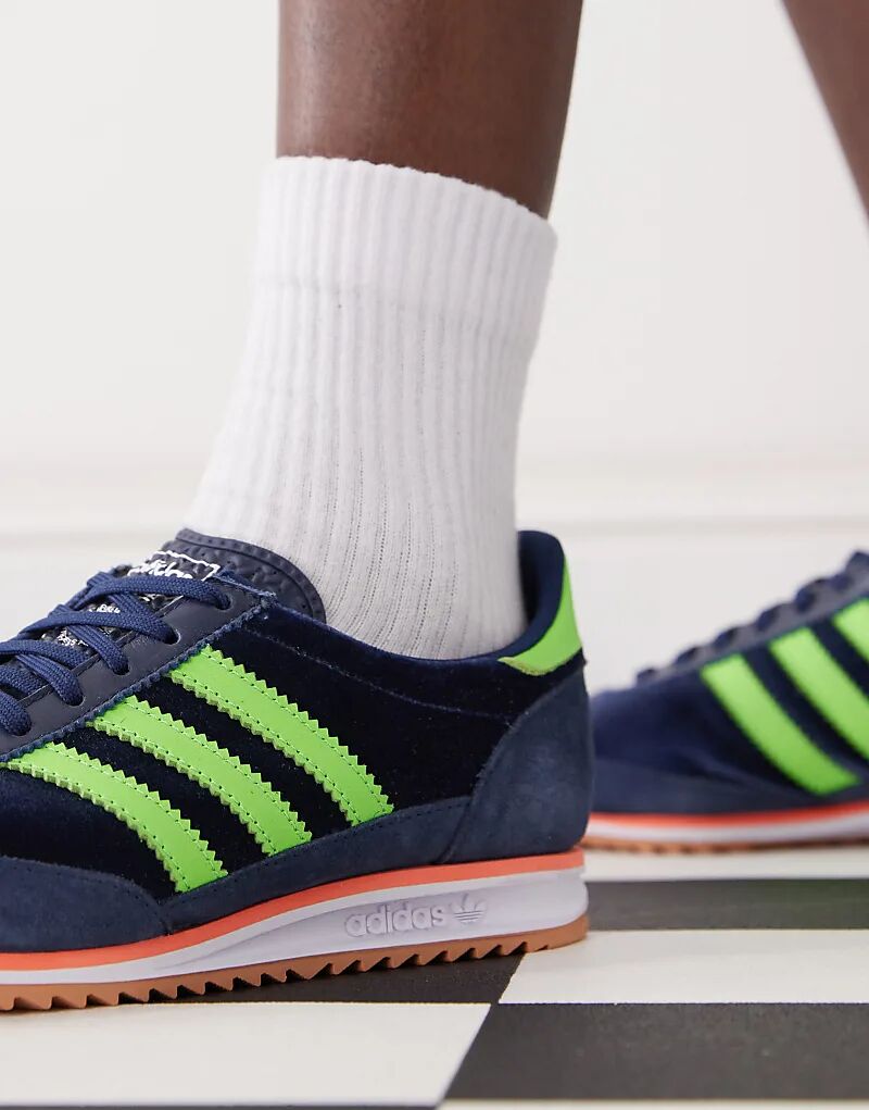 Кроссовки SL 72 OG темно-синего и зеленого цветов adidas Originals — фото 4