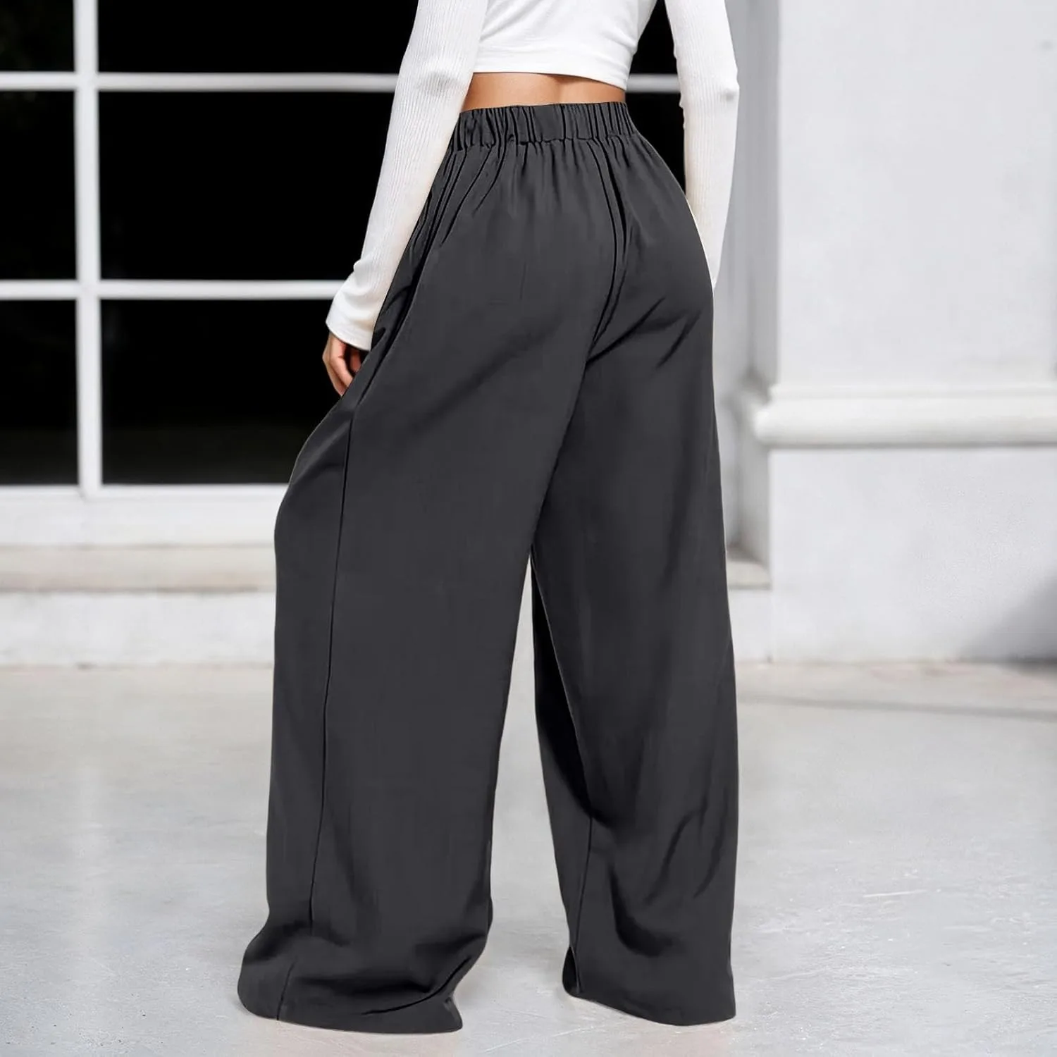 Parachute Pants Woman 2026 Trendy Mid Rise легкие Y2K мешковатые спортивные штаны Casual свободные уличные брюки Generic, серый — фото 3