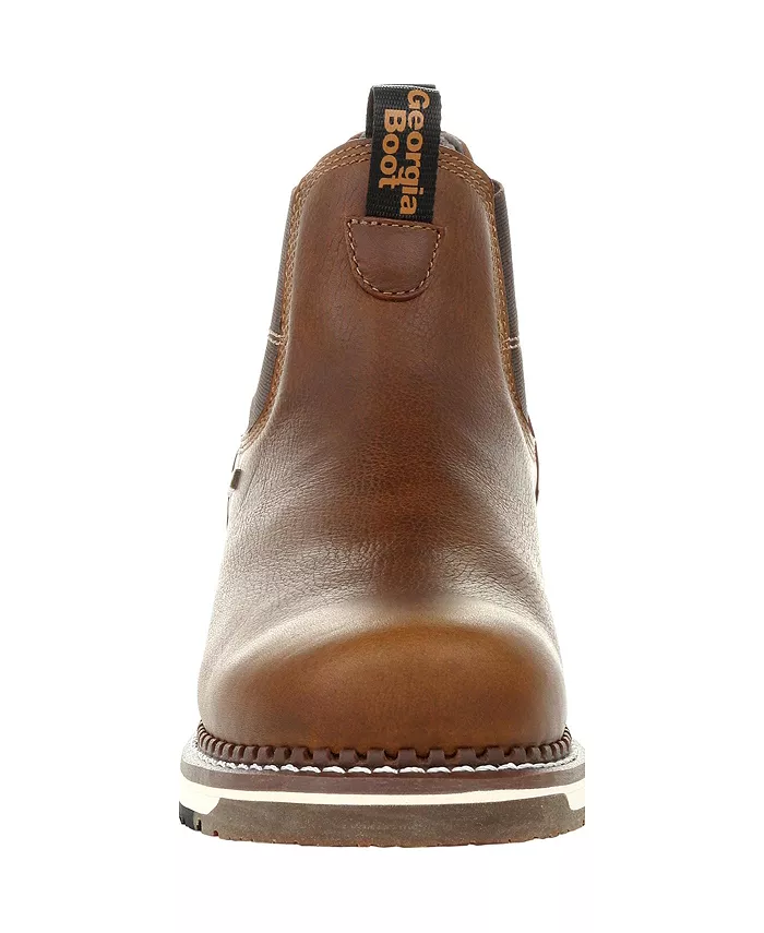 Мужские рабочие ботинки Chelsea AMP LT Wedge с защитным мысом Steel Toe и водонепроницаемостью Georgia Boot, коричневый — фото 3