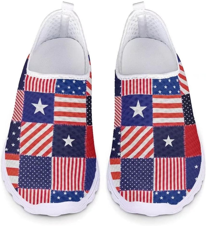 

Мужские кроссовки GIFTPUZZ для бега, спортивные, для ходьбы и тенниса, с сеткой, слипоны, Us Flag