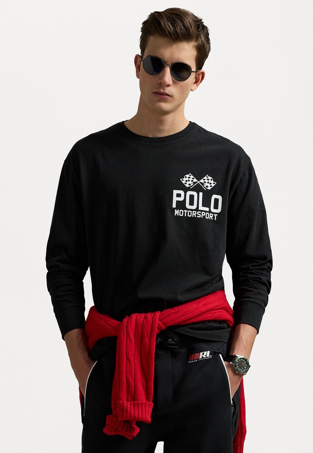 

Лонгслив Classic Fit Slub Jersey Graphic T-Shirt Polo Ralph Lauren, черный