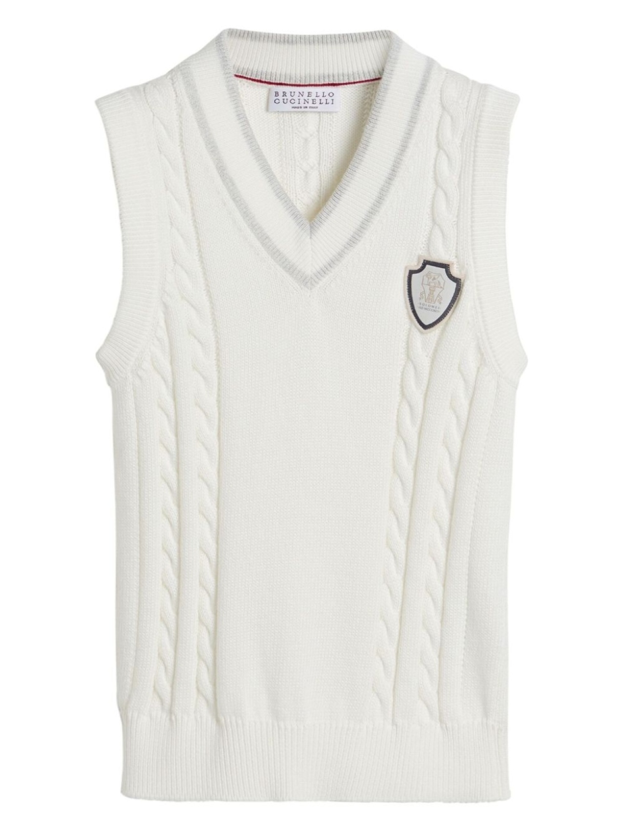 

Brunello Cucinelli Kids вязаный жилет, белый