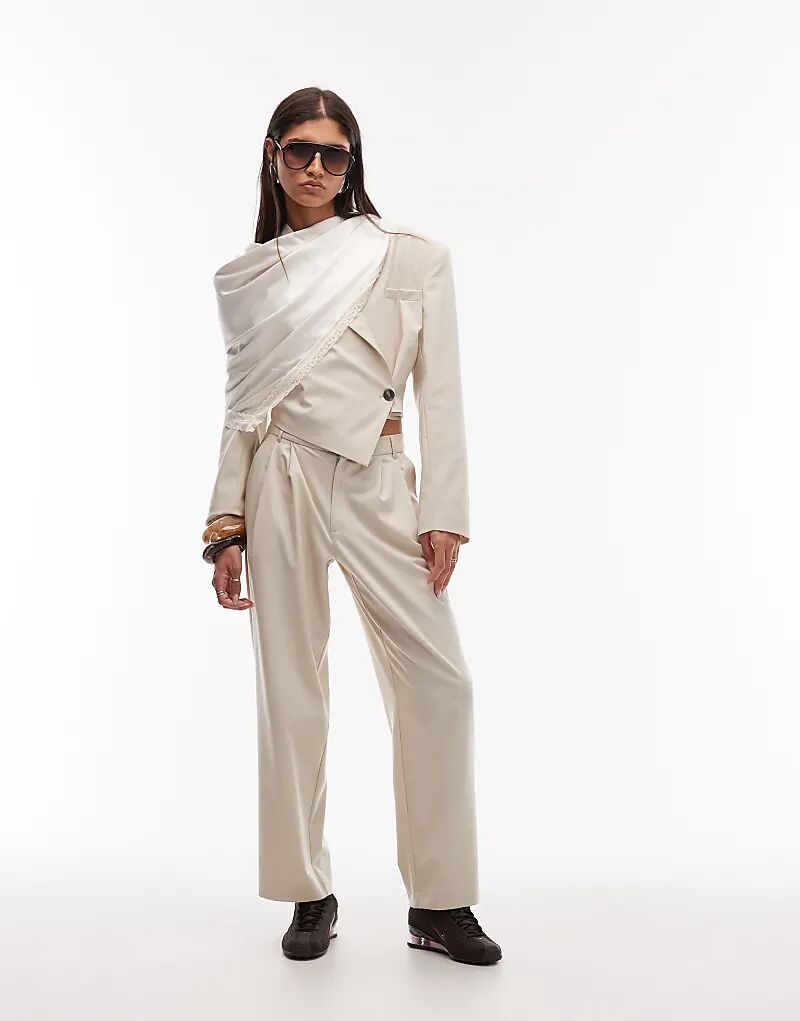 

Зауженные укороченные брюки-чинос ASOS DESIGN, бежевый