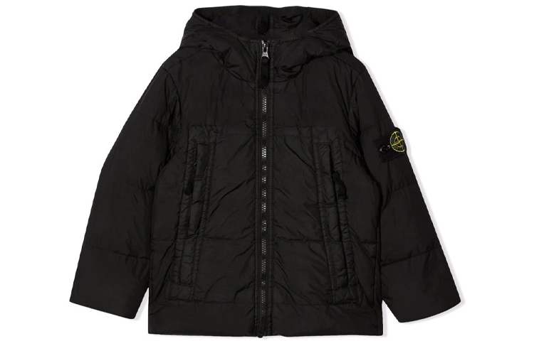 

STONE ISLAND Детский пуховик, цвет черный