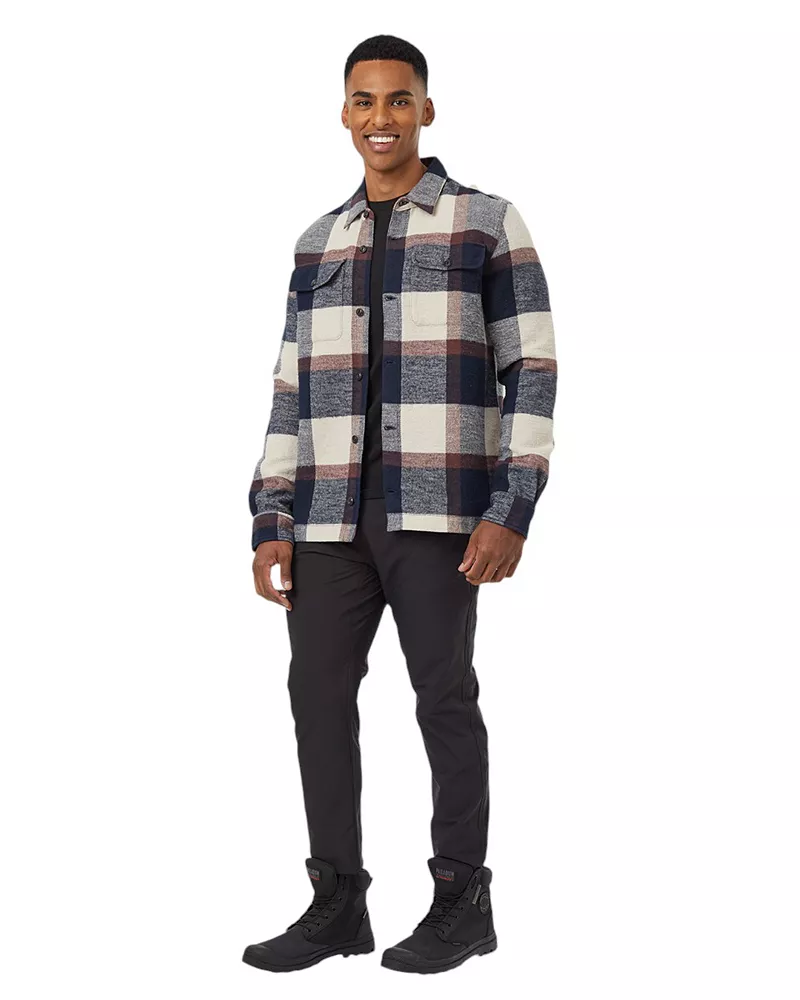 

Мужская тяжелая фланелевая куртка Tentree, цвет Midnight Blue/Cabin Plaid