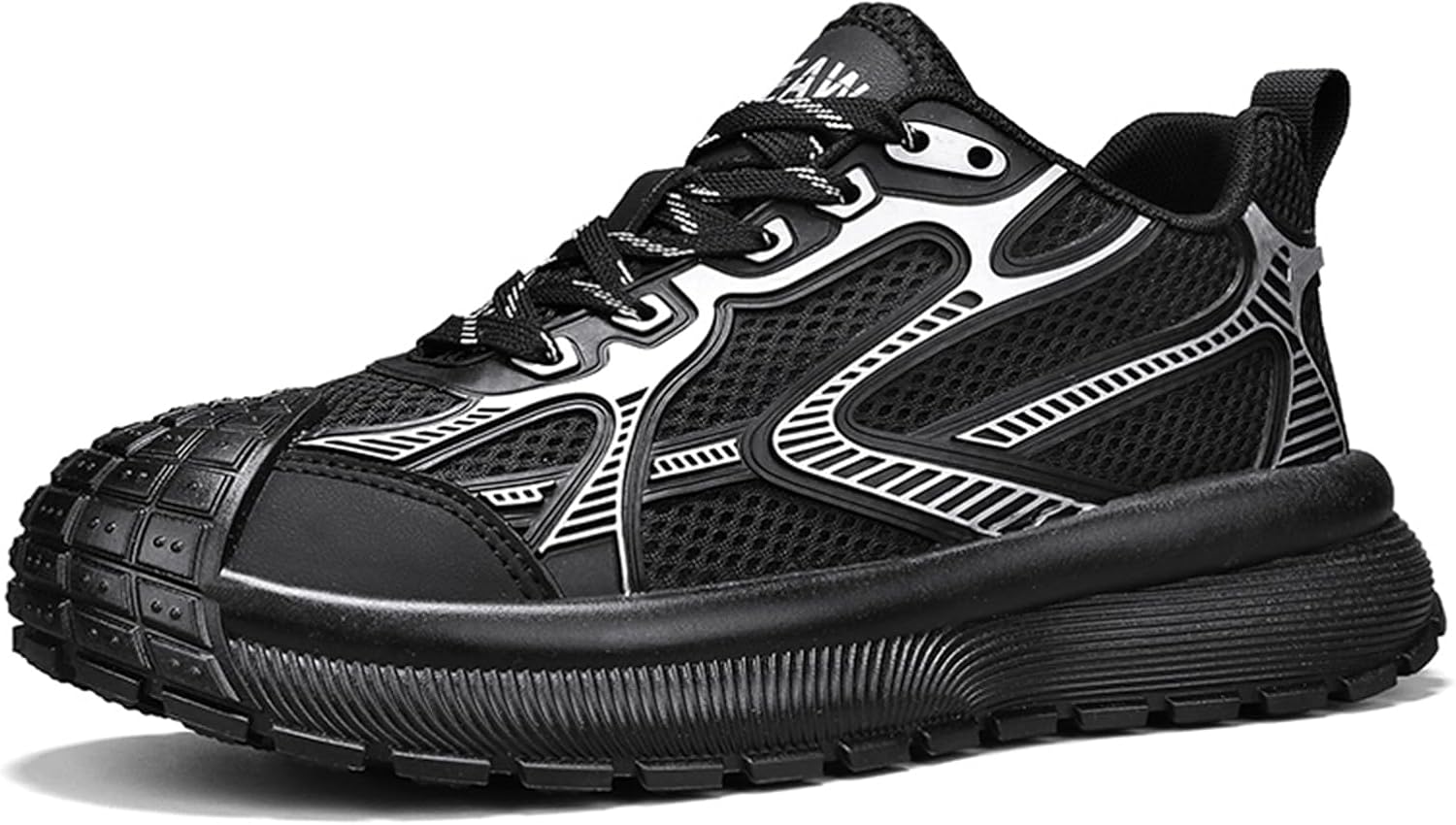 

Мужские кроссовки Netehadi с дышащей сеткой, на шнуровке, повседневные, на платформе, для бега, тенниса, спортивного зала, тренировок и прогулок, черный