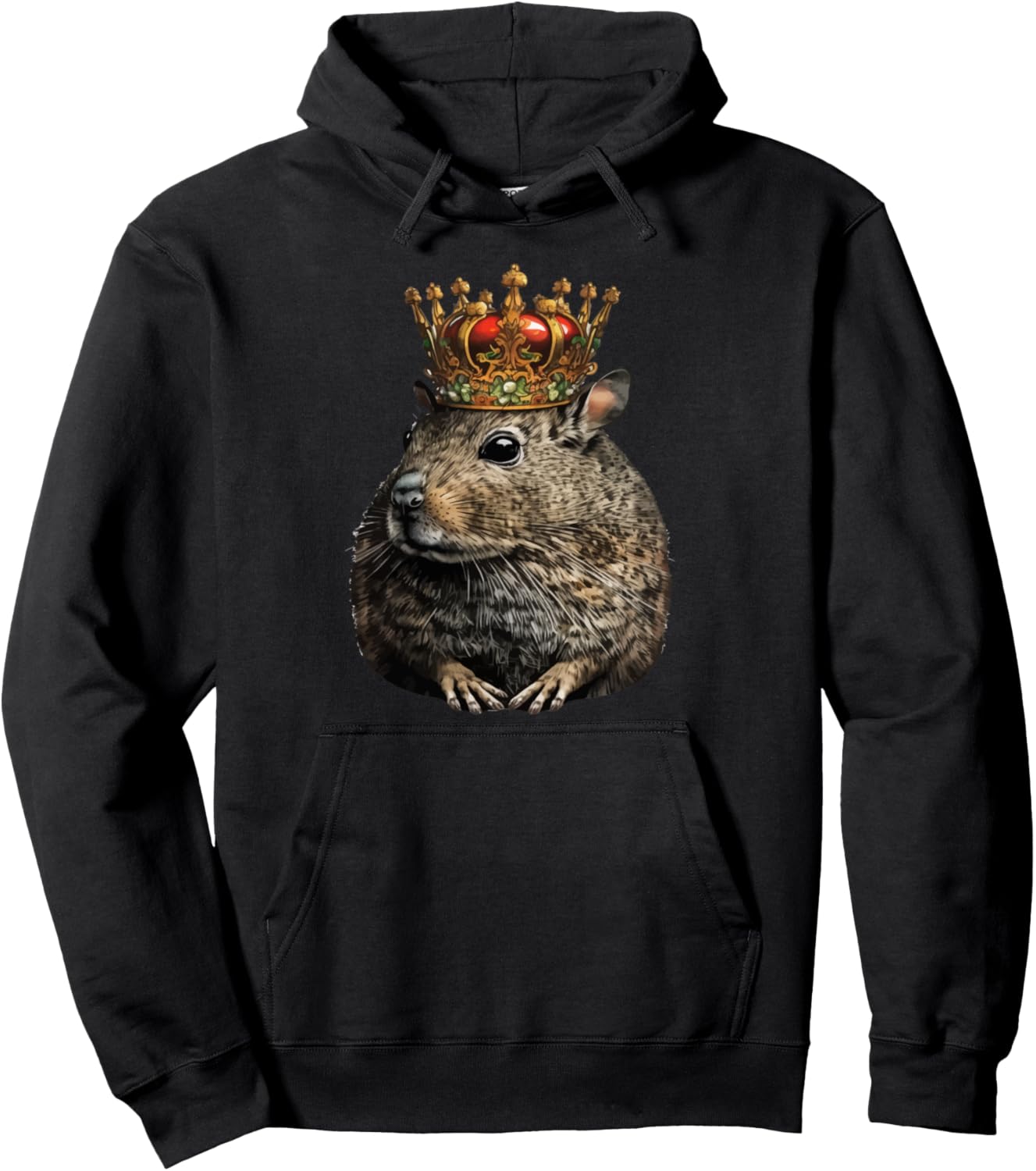 

Худи Degu with a Crown Majestic Animals Wearing Crowns, черный