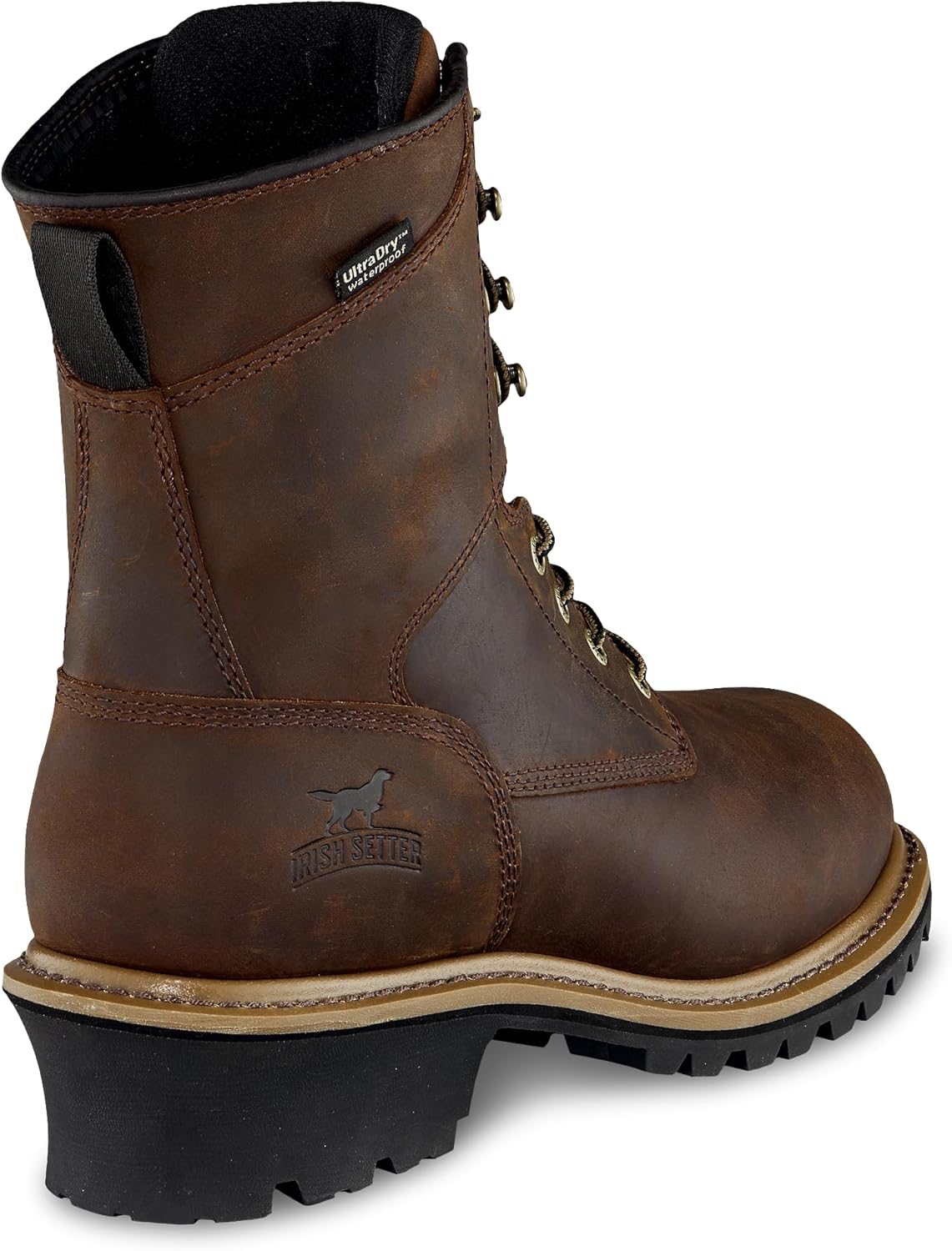 Irish Setter, Mesabi, мужская одежда, 8, водонепроницаемая, изолированная 600 г, стальной защитный нос, сапоги для лесоруба, коричневый — фото 2