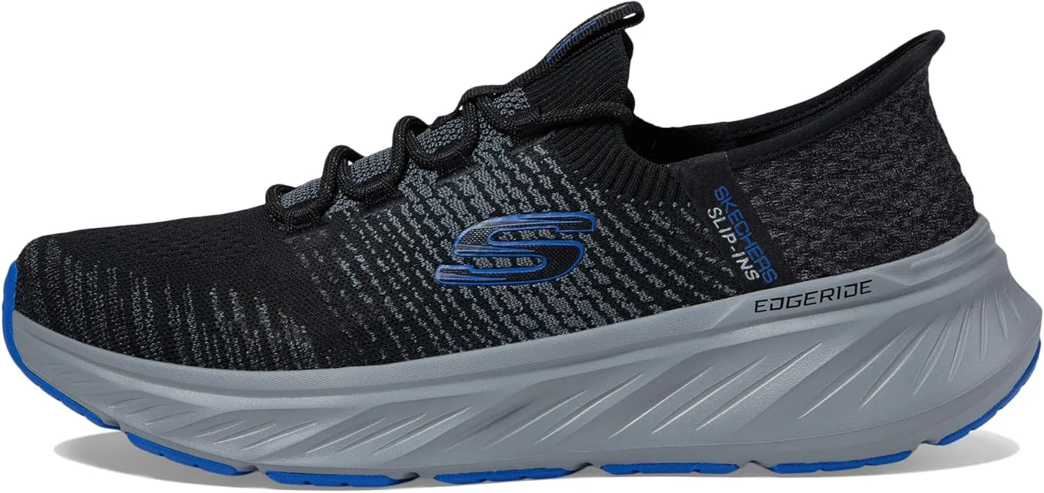 Мужские кроссовки Skechers Edgeride Raygo с легким надеванием без рук, черный/синий — фото 2