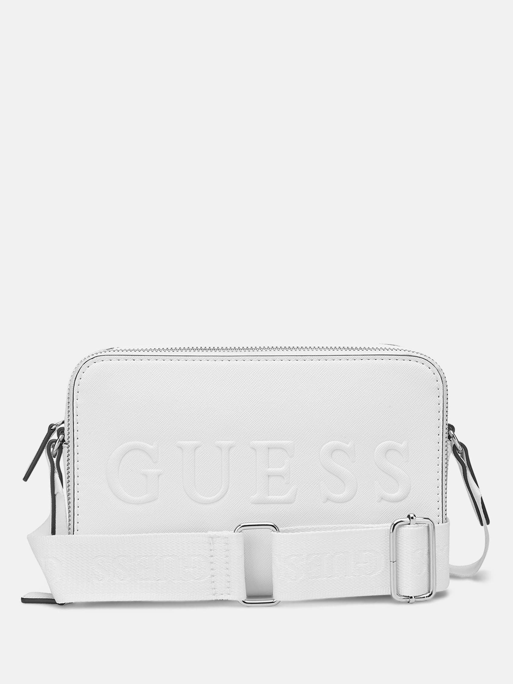 

Сумка через плечо Haddington Mini с двойной молнией Guess Factory, белый