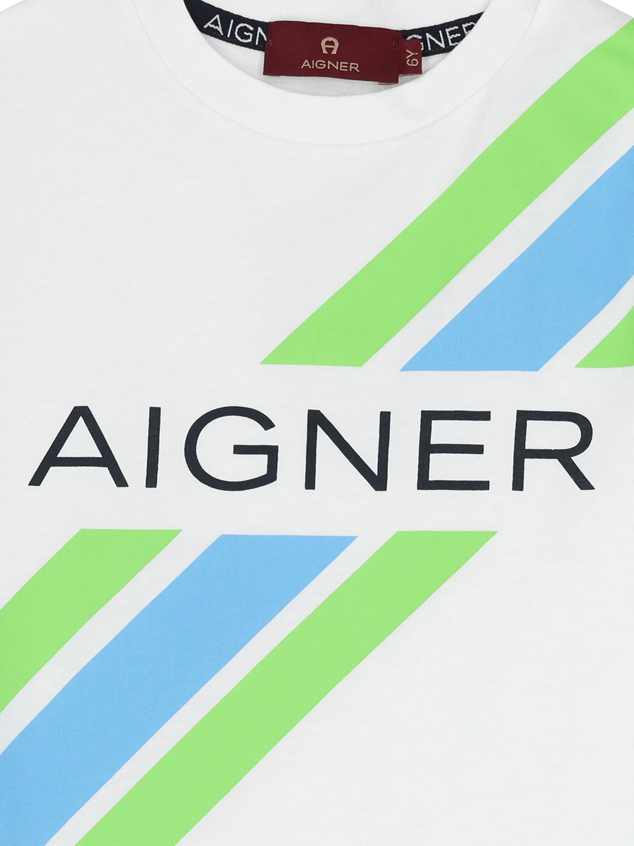 Футболка с отделкой в полоску Aigner Kids, белый — фото 3