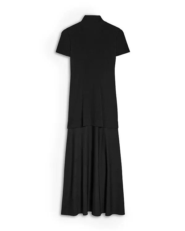 Платье с завязками на шее и заниженной талией Jil Sander, черный — фото 2