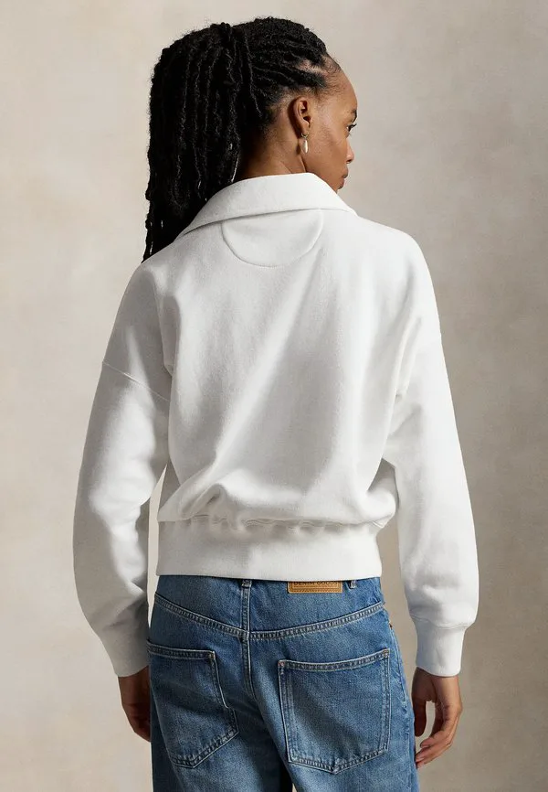 Флисовая толстовка с застежкой-молнией до середины груди Polo Ralph Lauren, White — фото 3