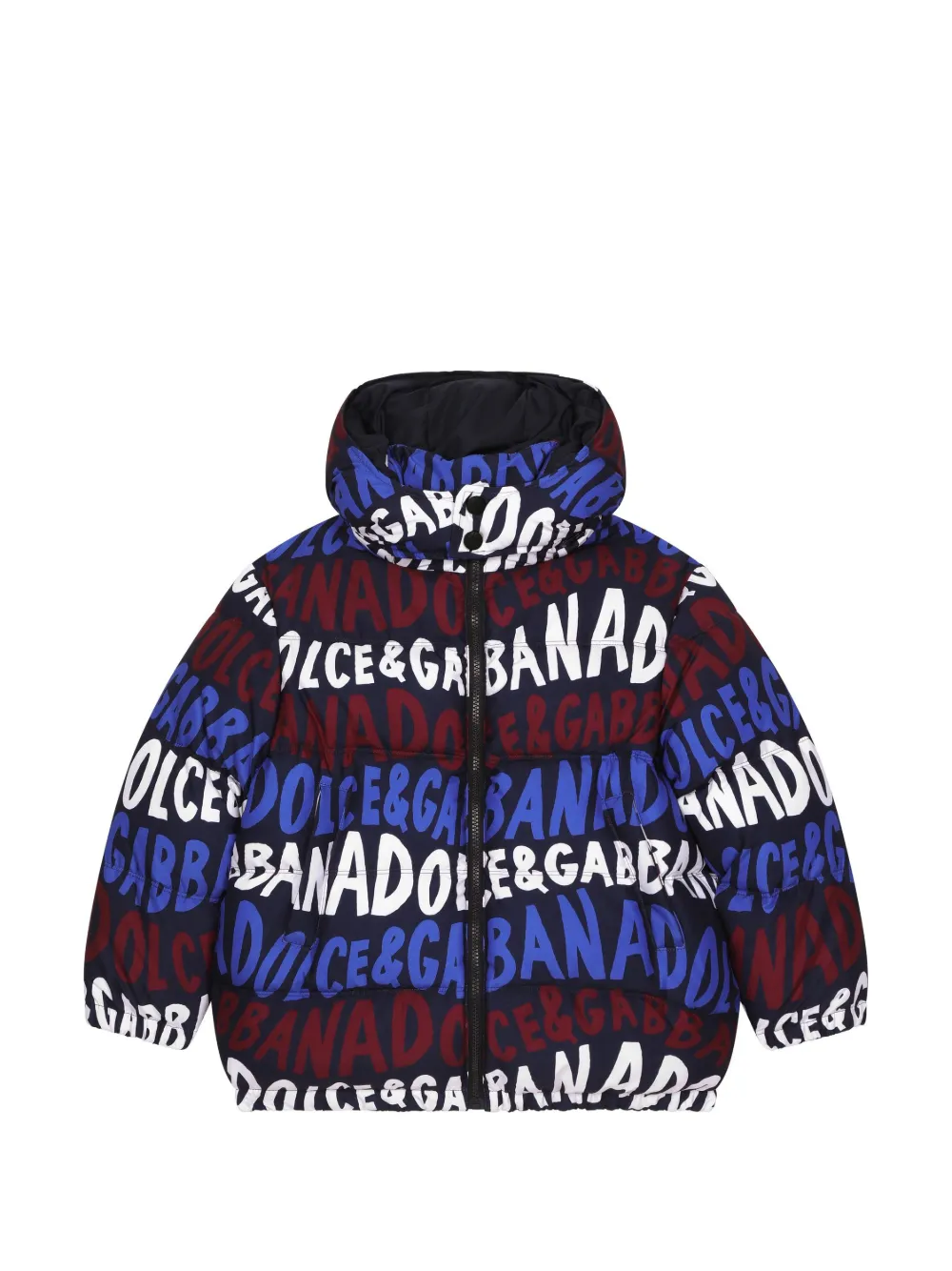 

Пуховик с логотипом Dolce & Gabbana Kids, синий