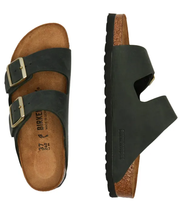 Тапочки из кожи Аризона Narrow fit Birkenstock, зеленый — фото 4
