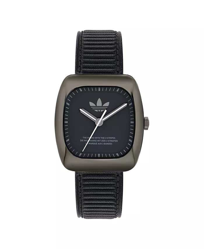 

Унисекс-часы аналоговые, кожаный ремешок, черные, 37 мм adidas