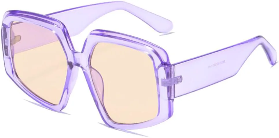 

Солнцезащитные очки неправильной квадратной формы 2027 года для женщин и мужчин, двухцветная оправа, винтажный стиль, защита от ультрафиолета UV400 MTZJH, Purple