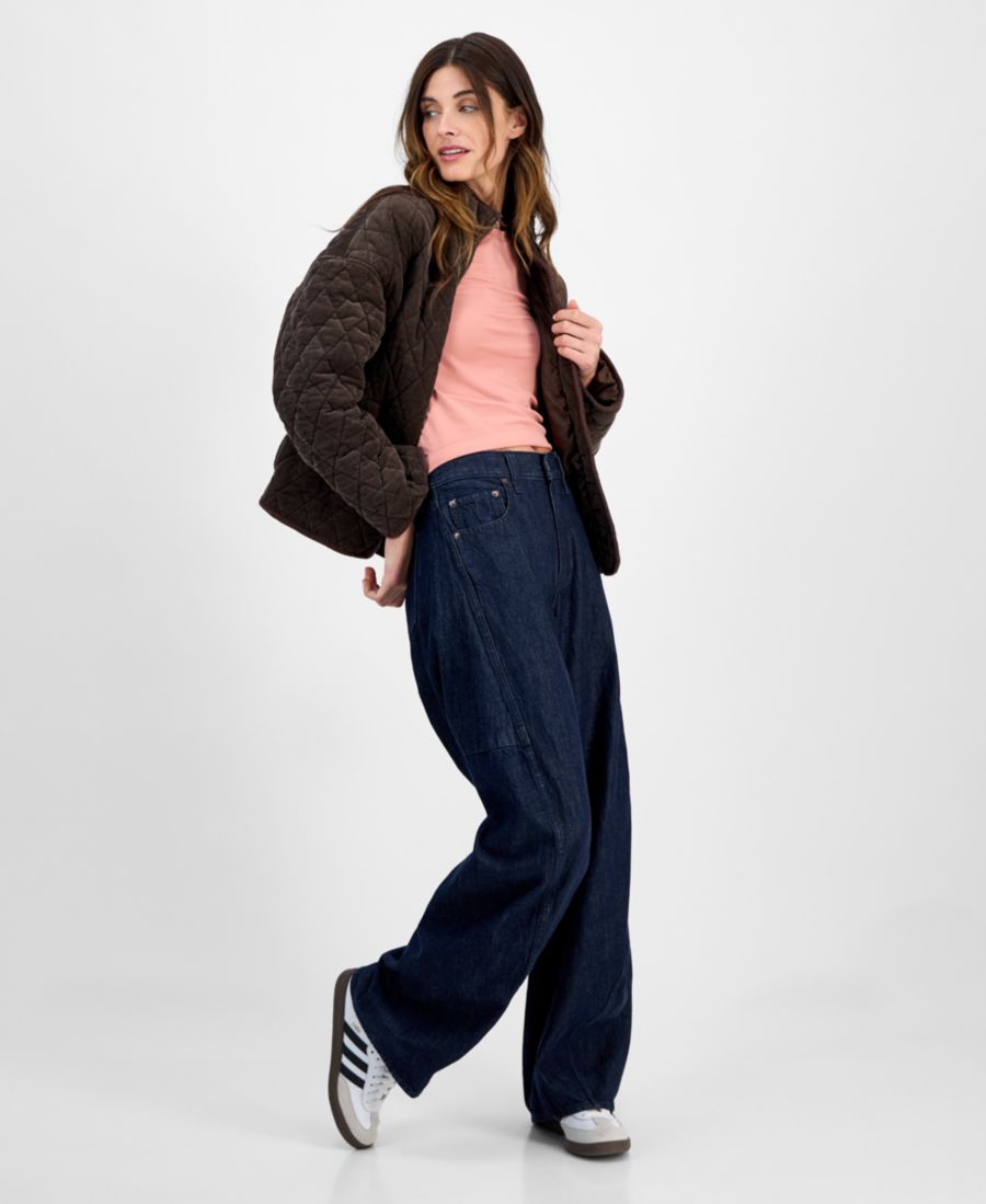 

Стеганое вельветовое пальто на молнии для подростков CoffeeShop, Chocolate