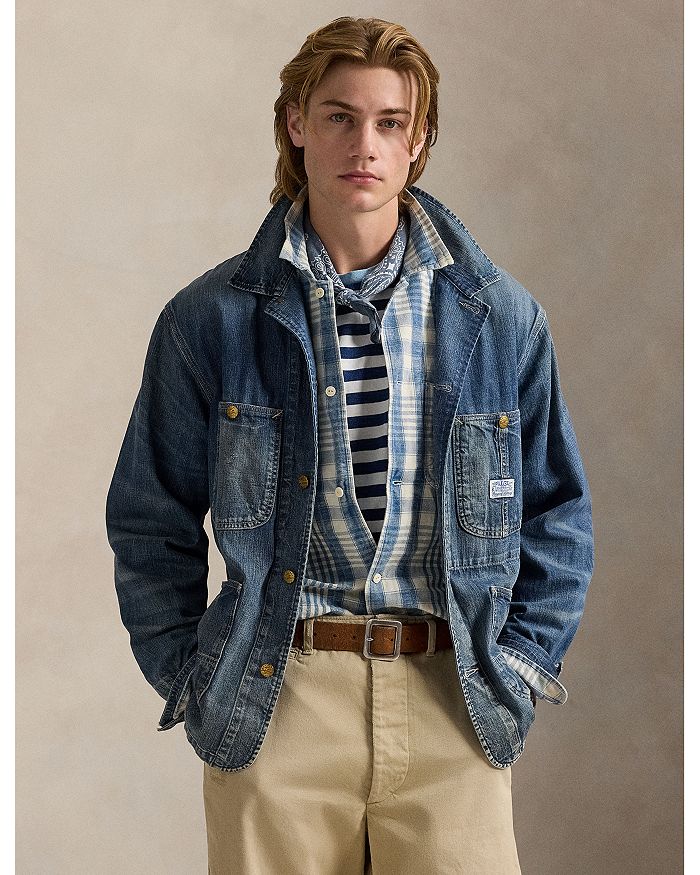 

Классическая клетчатая рубашка из льна и хлопка Polo Ralph Lauren, синий