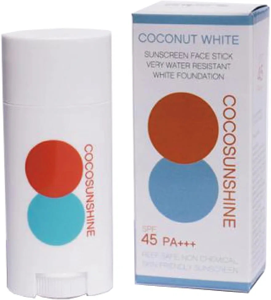 Солнцезащитный стик для лица SPF45 COCOSUNSHINE, белый, 17 г
