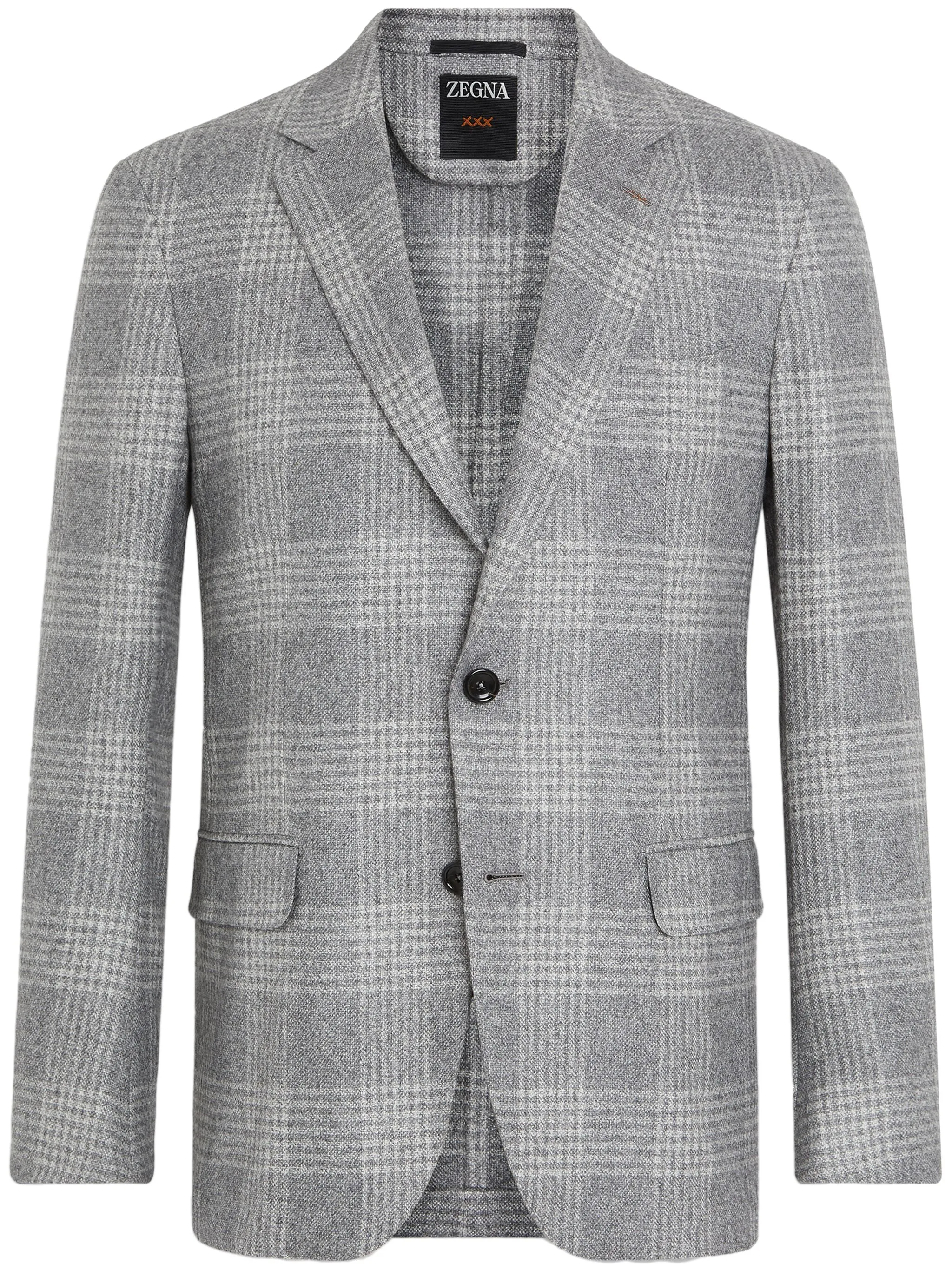 

Клетчатый пиджак Zegna, серый
