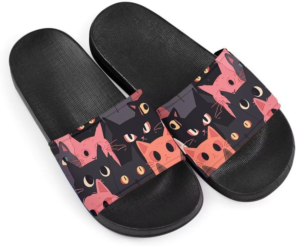 

Женские сандалии с принтом кошки, удобные тапочки, повседневные сандалии для дома, летние домашние тапочки, для улицы и дома, противоскользящие Getelinseng, Abstract Colorful Cat