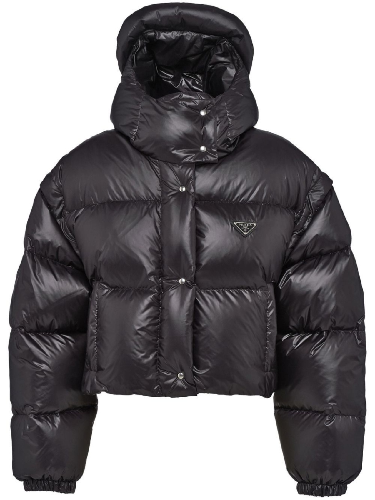 

Prada пуховик Re-Nylon со съемными рукавами, черный