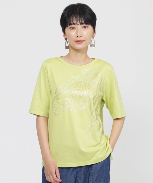 

Топ с металлическим зебровым принтом EVEX by KRIZIA, зеленый